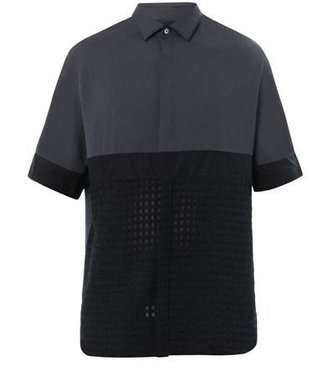 Lanvin Contrast-panel crepe shirt