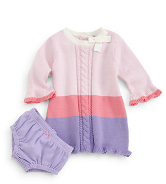 Hartstrings Infant's Colorblock Cable Sweater Dress and Bloomer Set