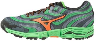 Mizuno WAVE KAZAN Trail running shoes turbulence/vibrant orange/classic green
