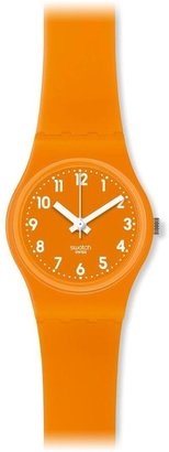 Swatch Women's Originals LO104 Orange Rubber Quartz Watch with Orange Dial
