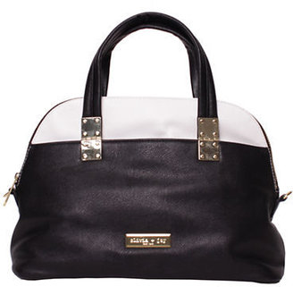 Whistler OLIVIA AND JOY Satchel in Faux Pebbled Leather - BLACK/WHITE