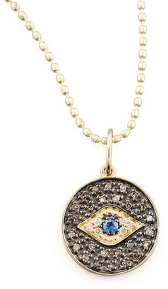 Sydney Evan Small Diamond Evil Eye Medallion Necklace