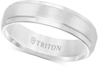 Triton Men's White Tungsten Carbide Ring, Comfort Fit Wedding Band (6mm)