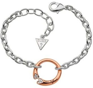 GUESS Rhodium plated rose gold 'Ring of Love' bracelet