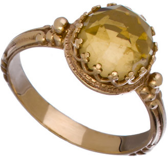 Becky Kelso Olive Quartz Gold Ring