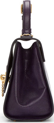 Dolce & Gabbana Purple Iguana Embossed Leather Monica Bag
