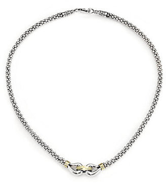 Lagos Sterling Silver and 18K Yellow Gold Caviar Necklace