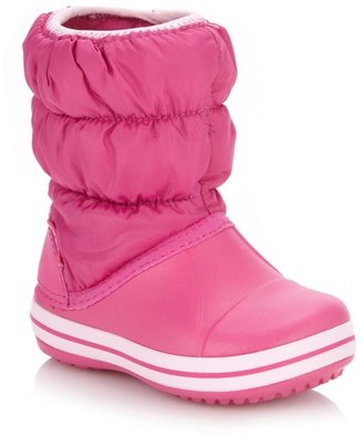 Crocs Girl's pink puffed boots