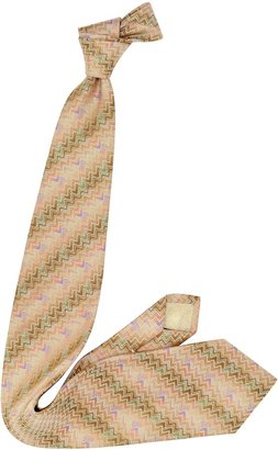 Missoni Light Pink Zig Zag Woven Silk Tie