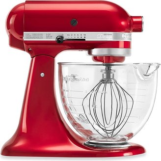 KitchenAid Artisan Design Series 5 Qt. Stand Mixer With Glass Bowl In Candy Apple Candy Apple Red