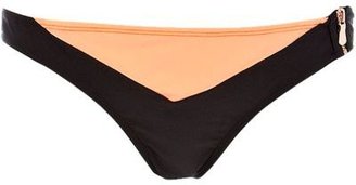 River Island Coral colour block zip bikini bottoms