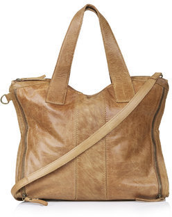 Topshop Womens Leather Holdall - Tan