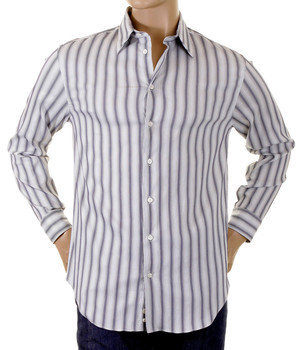 Armani 746 Armani Armani shirt mens long sleeve striped shirt H2238L 63563 GAM0640