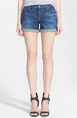 7 For All Mankind Roll Cuff Denim Shorts (Authentic True Blue)