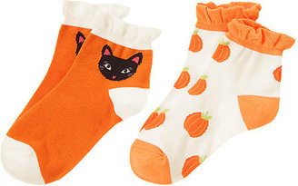 Gymboree Pumpkin & Black Cat Socks Two-Pack