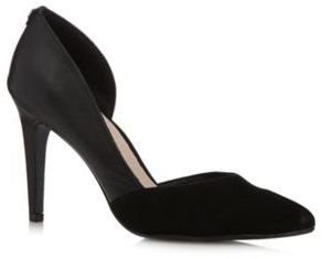 Faith Black leather and suede high court shoes