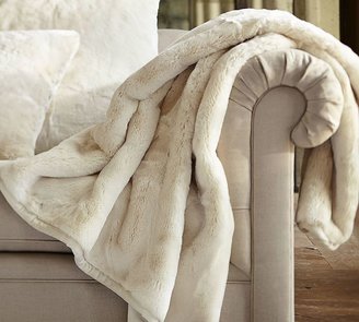 Pottery Barn Faux Fur Throw - Ivory