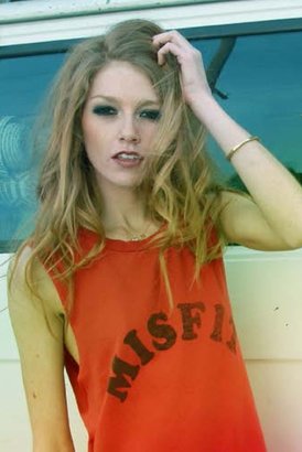 Rebel Yell Mistfits Cut Off Tee in Red