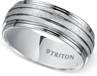 Triton Men's White Tungsten Carbide Ring, 8mm Comfort Fit Wedding Band