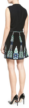 Smythson Elle Sasson Teresa Embroidered A-Line Skirt