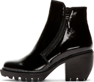 Opening Ceremony Black Grunge Double Zip Ankle Boots