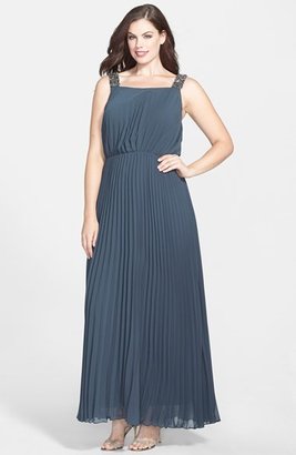 Alex Evenings Pleated Chiffon Gown (Plus Size)