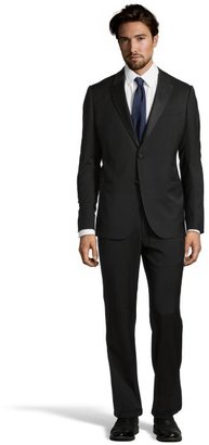 Armani 746 Armani black virgin wool 2-button front 'M Line' tuxedo with flat front pants