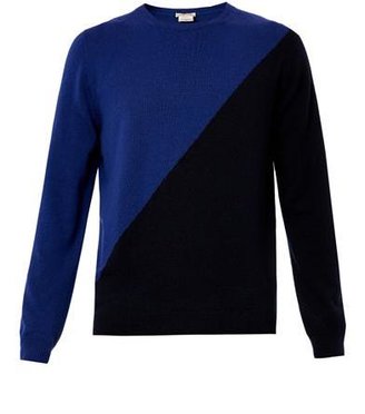 Tomas Maier Diagonal-block cashmere sweater