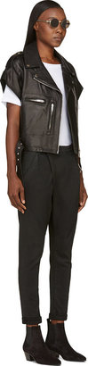 R 13 Black Leather Samurai Moto Vest