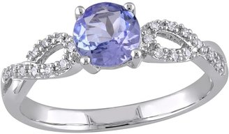 Stella Grace Tanzanite and 1/10 Carat T.W. Diamond Engagement Ring in 10k White Gold