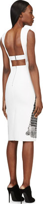 Dion Lee White Thermal Croc Print Backless Dress