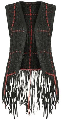 Topshop Kate Moss for Woven Leather Vest (Nordstrom Exclusive)