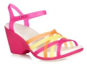 Crocs Pink strappy platform sandals