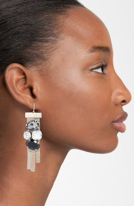 Adia Kibur Box Chain Fringe Earrings