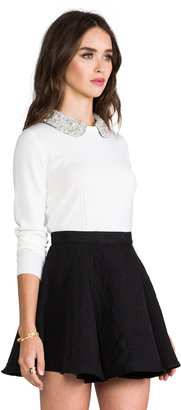 Milly Crystal Collar Sweater