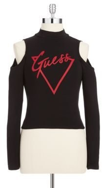 GUESS Cropped Top with Shoulder Cut Outs