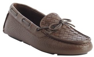 Bottega Veneta brown intrecciato leather boatstitched loafers