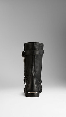 Burberry Belted Leather Boots