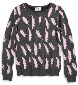 Wildfox Couture 'Pillow Fight' Graphic Fleece Sweatshirt (Big Girls)