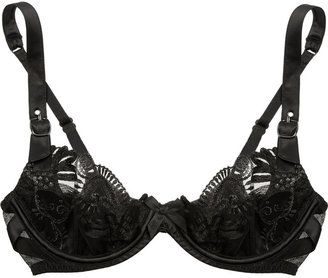 Agent Provocateur Larizsa Embroidered Tulle and Satin Underwired Bra