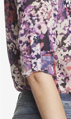 Express Wildflower Convertible Sleeve Portofino Shirt