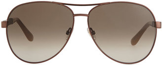 Jimmy Choo Lexi Aviator Sunglasses with Crystal Temples, Bronze