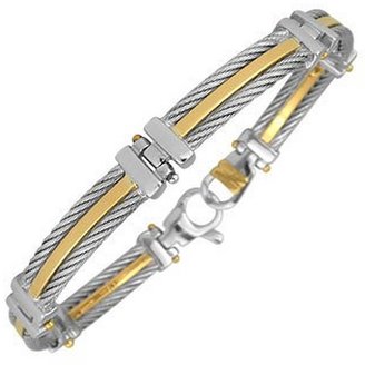 Forzieri DiFulco Line Gold and Stainless Steel Link Bracelet