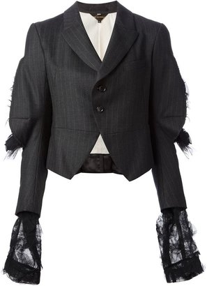 Comme des Garcons VINTAGE cropped blazer with ruched tulle detailing