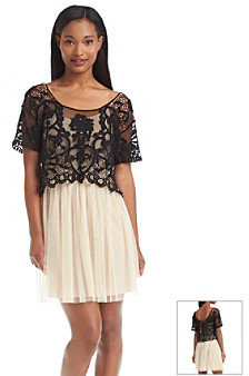 City Triangles Popover Lace Tulle Dress