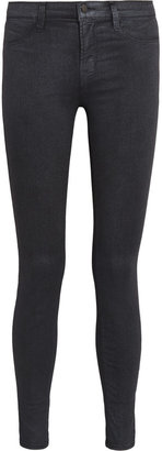 J Brand Coated low-rise skinny jeans