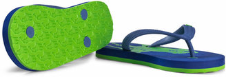 Ralph Lauren Royal Blue and Lime Logo Flip Flops
