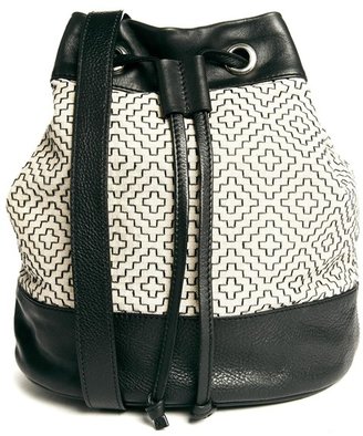 French Connection Bucket Bag with Embroidery Detail