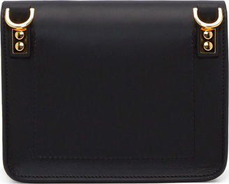 Sophie Hulme Black Leather Gold Chain Mini Envelope Bag