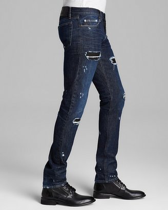 Public School Jeans - Torn and Patched Slim Fit in Indigo